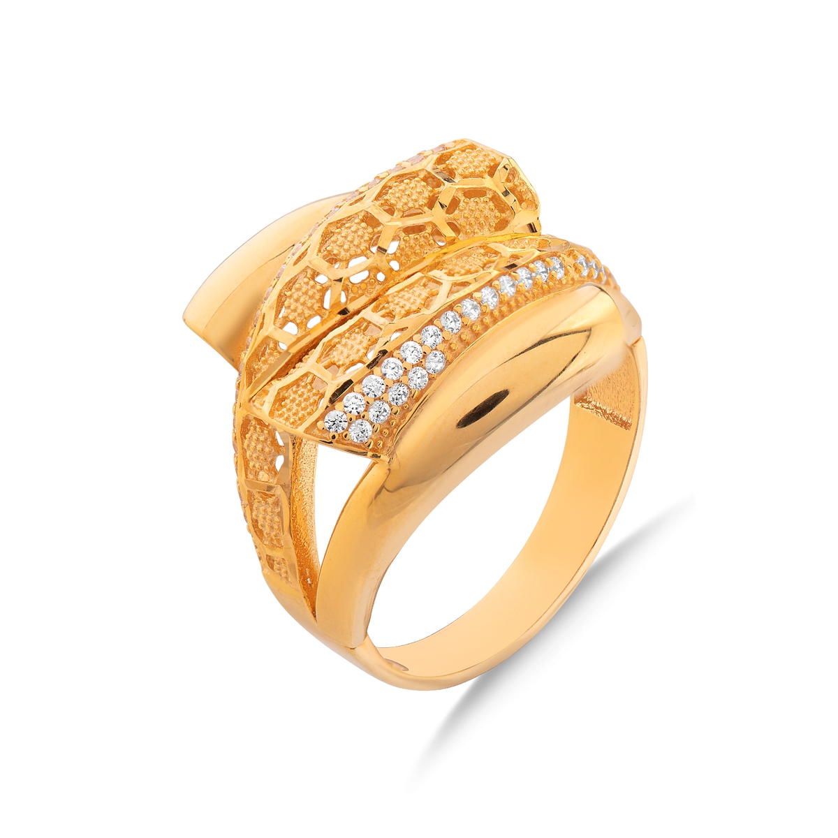 21K 0.410 ct Gold Ring With Stones